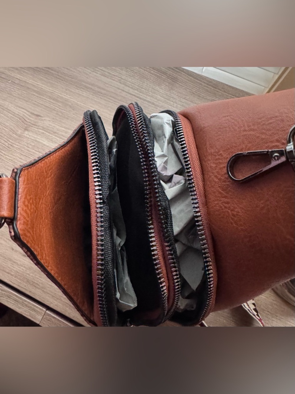 Sam & Hadley Brown Tooled Leather Crossbody Sling Bag with Turquoise Accents - Picture 8 of 12